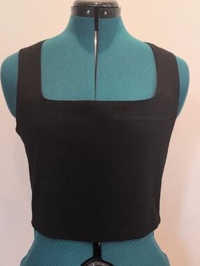 Express Black Square-Neck Cropped Tank